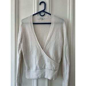Madewell deep V-neck wrap-like cream/ off-white sweater S